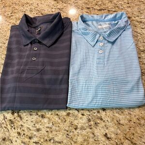 2 Pc Bundle Columbia Stripe Golf Polo Shirt & Bolle Stripe Polo Shirt SS XL
